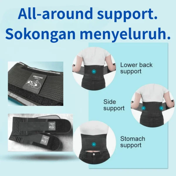 UROTEK Adjustable Graphene Back Support Belt–Back Support Belt for Lower Back | Self-Heating Therapy |for Women & Men - Image 2