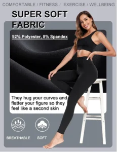 Leggings | Fat Burning | Compression Wear | 3D knitting Slim | Stretchy | High Waist | Sports Gym Athleisure | Urotek