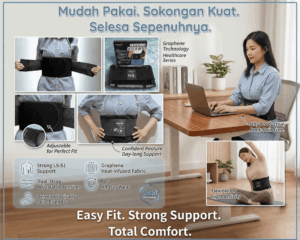 UROTEK Graphene Back Support Belt Lumbar Pain Relief FIR Posture