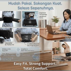 UROTEK Graphene Back Support Belt Lumbar Pain Relief FIR Posture