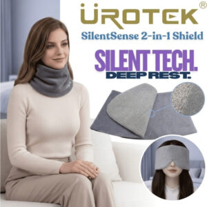 UROTEK SilentSense 2-in-1 ShieldEye Mask & Neck Warmer No-Hook Hair Far-Infrared Sleep Aid